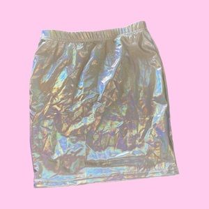 Holographic mini skirt